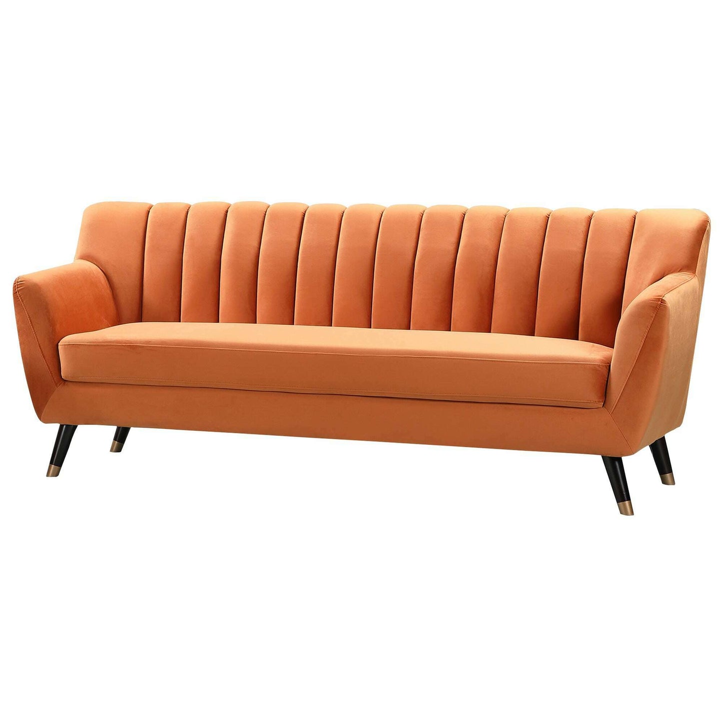 Plush Velvet 3 Seater Sofa orange