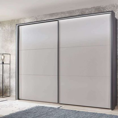Korfu 2 Door Sliding Wardrobe - Height 240 cm white 3 panel