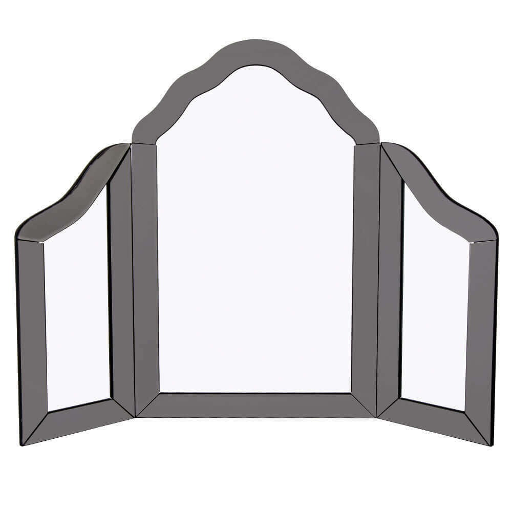 Large Luxury Glass Tri-Fold Vanity Mirror smokey