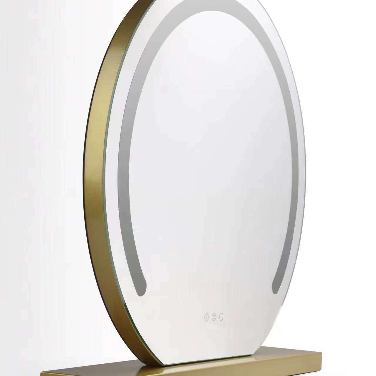 Large Luxury Oval Led Light Dressing Table Mirror gold