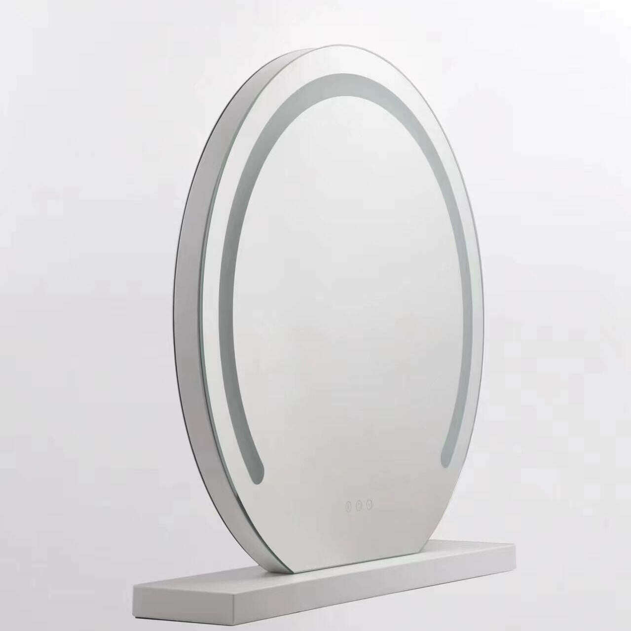Large Luxury Oval Led Light Dressing Table Mirror silver