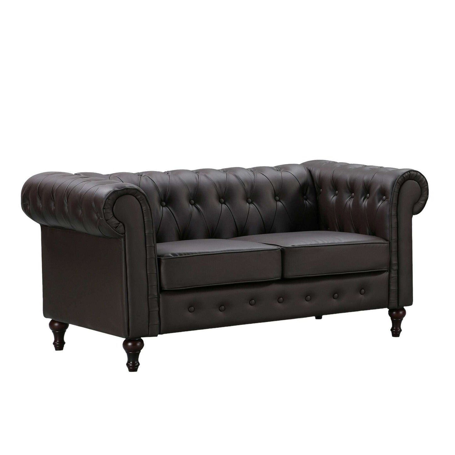 Luxury Leather Chesterfield Sofa 2 seater brown