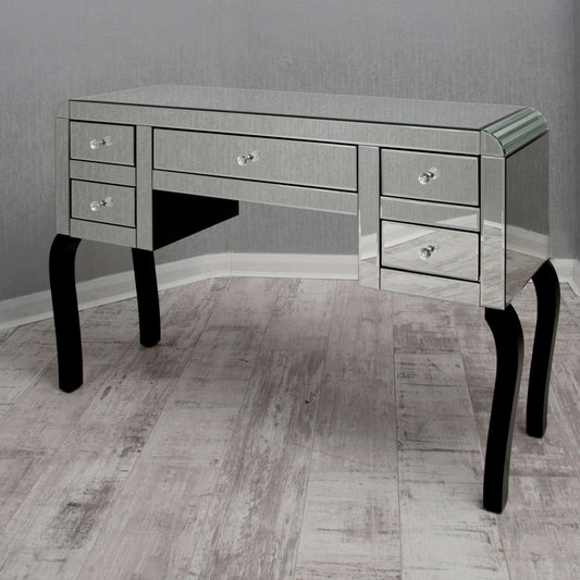 Luxury Plain Mirrored 5-Drawer Dressing Table
