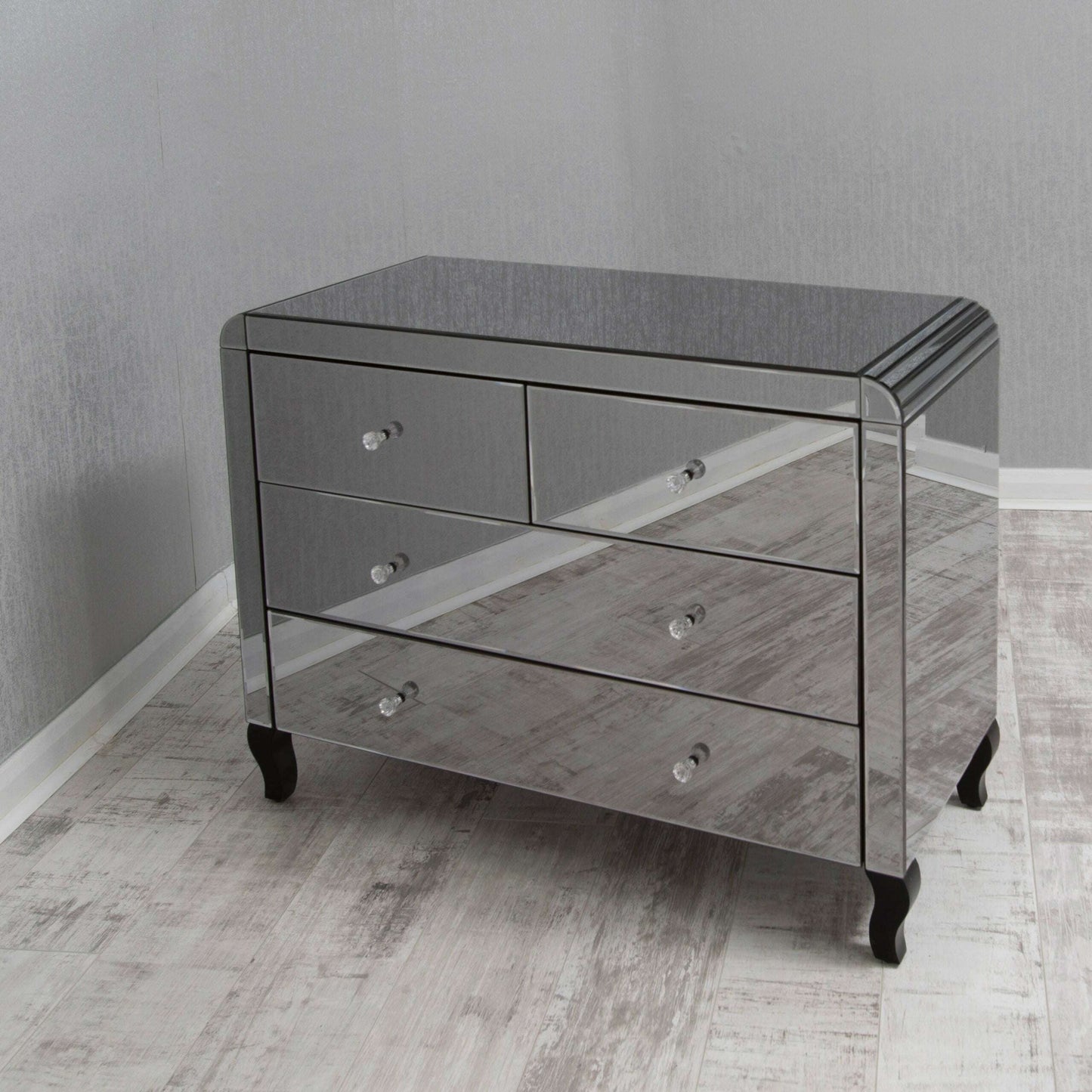 Luxury Smokey Mirrored 2+2 Chest of Drawers