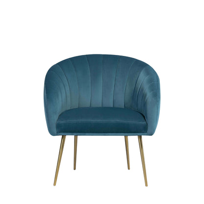 Luxury Velvet Accent Chair with Gold Legs Teal