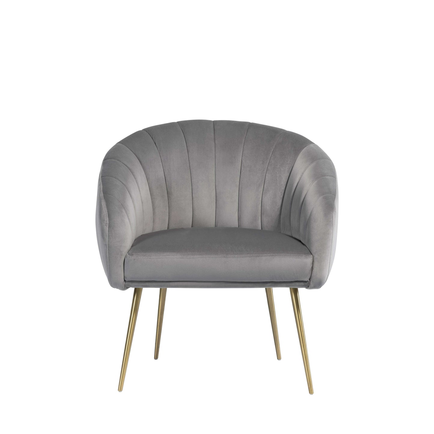 Luxury Velvet Accent Chair with Gold Legs grey