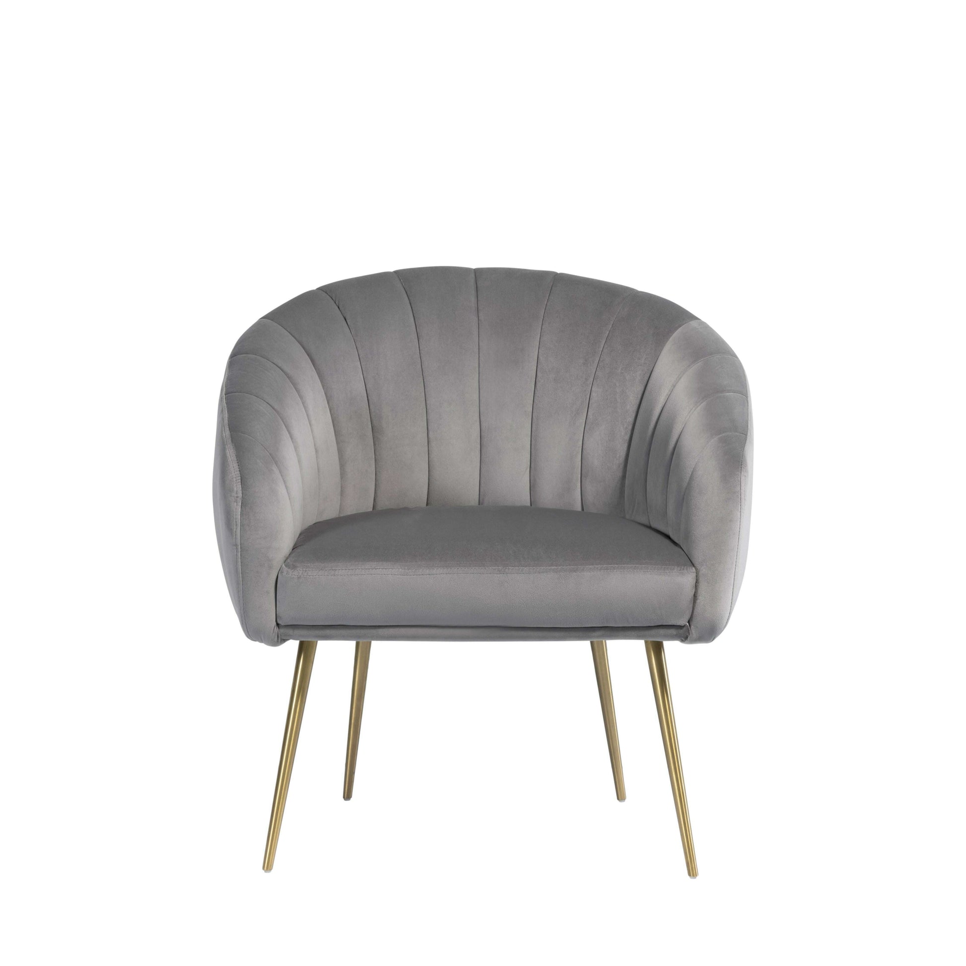 Luxury Velvet Accent Chair with Gold Legs grey