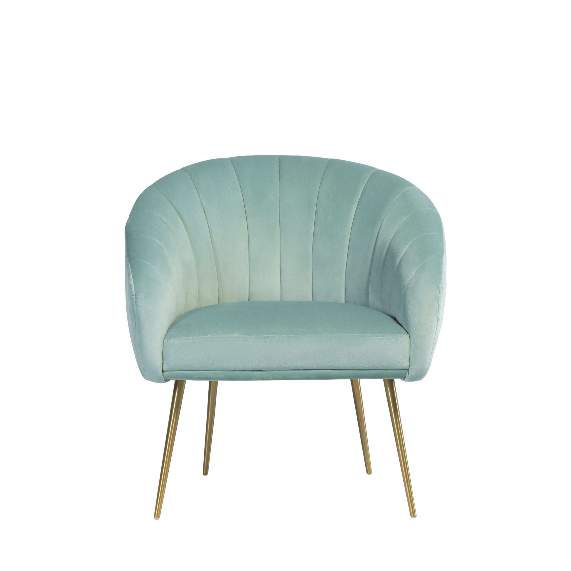 Luxury Velvet Accent Chair with Gold Legs mint