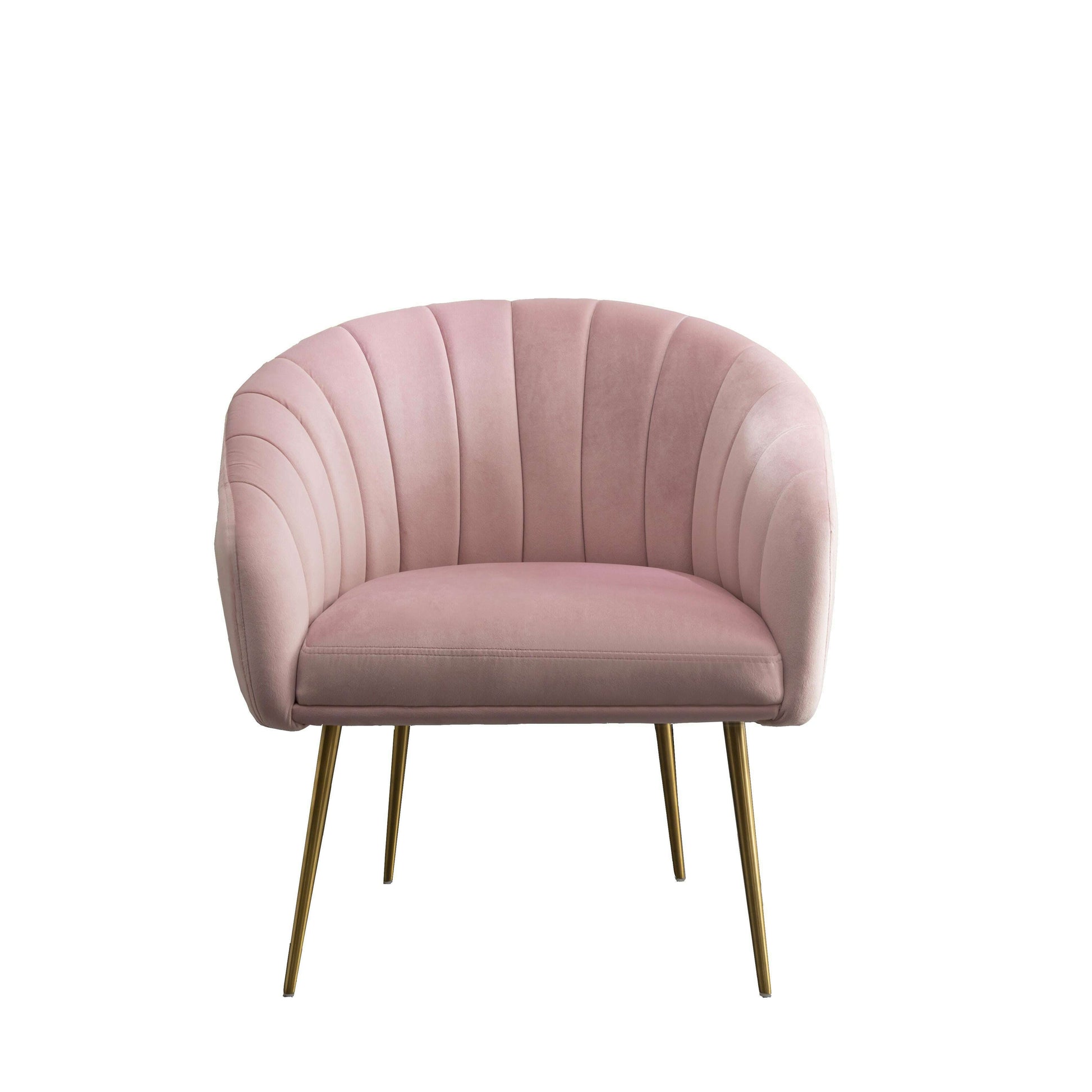 Luxury Velvet Accent Chair with Gold Legs pink