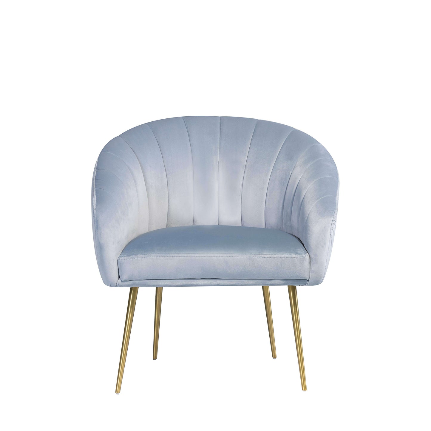 Luxury Velvet Accent Chair with Gold Legs light blue