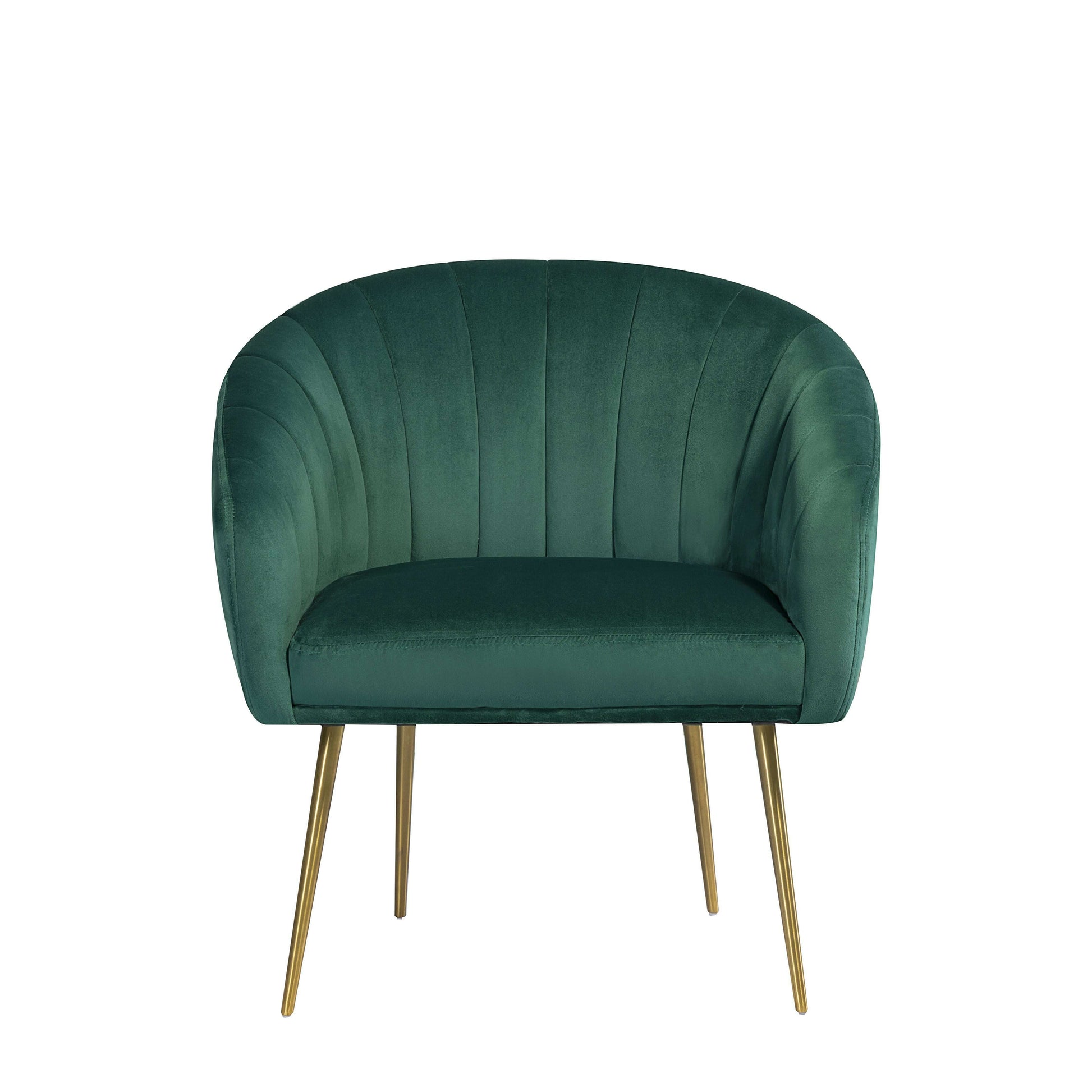 Luxury Velvet Accent Chair with Gold Legs green
