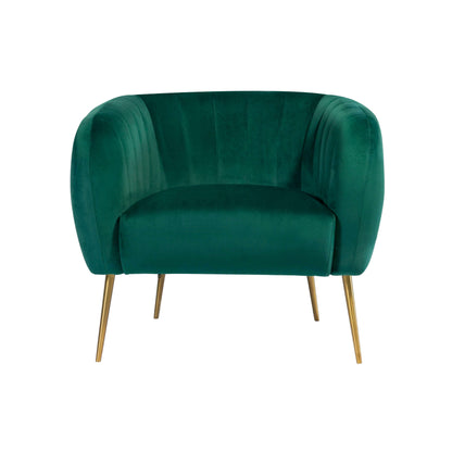 Luxury Velvet Accent Chair with Gold Legs green