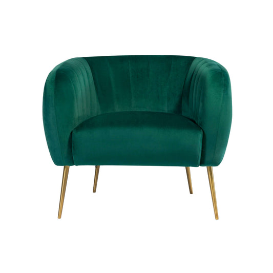 Luxury Velvet Accent Chair with Gold Legs green