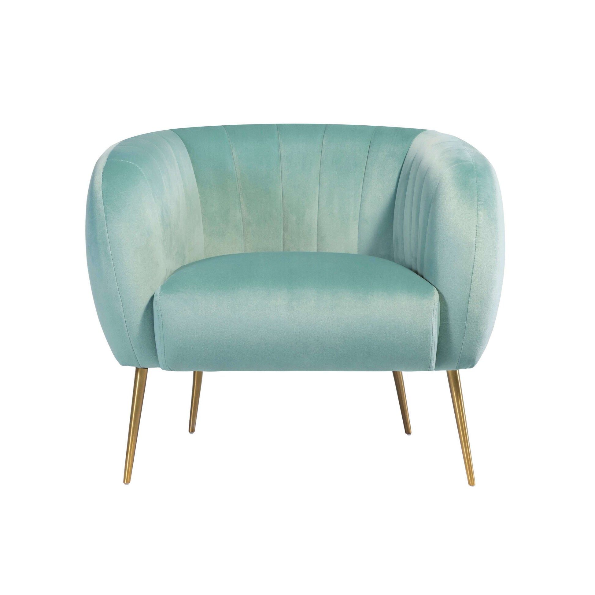 Luxury Velvet Accent Chair with Gold Legs mint