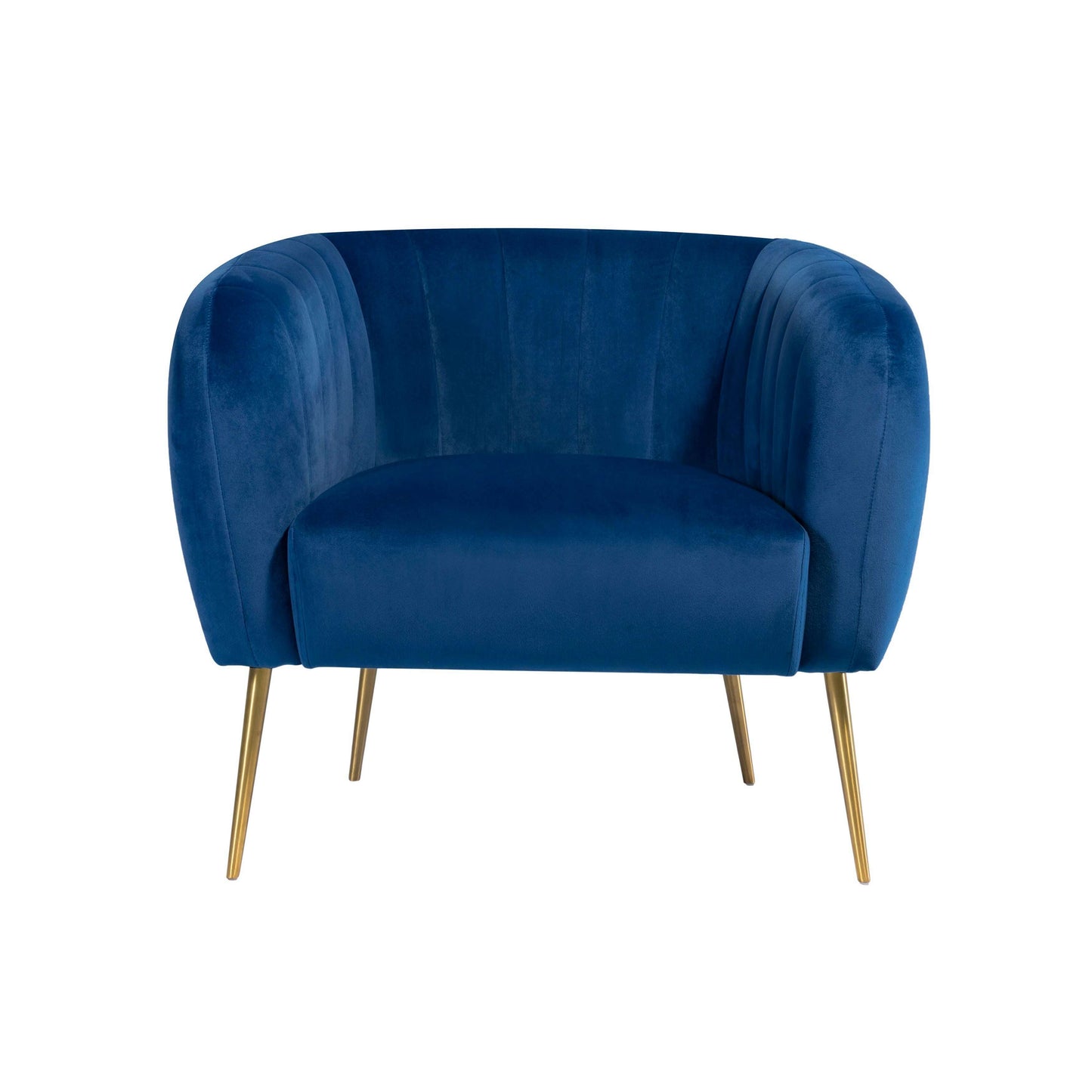 Luxury Velvet Accent Chair with Gold Legs blue