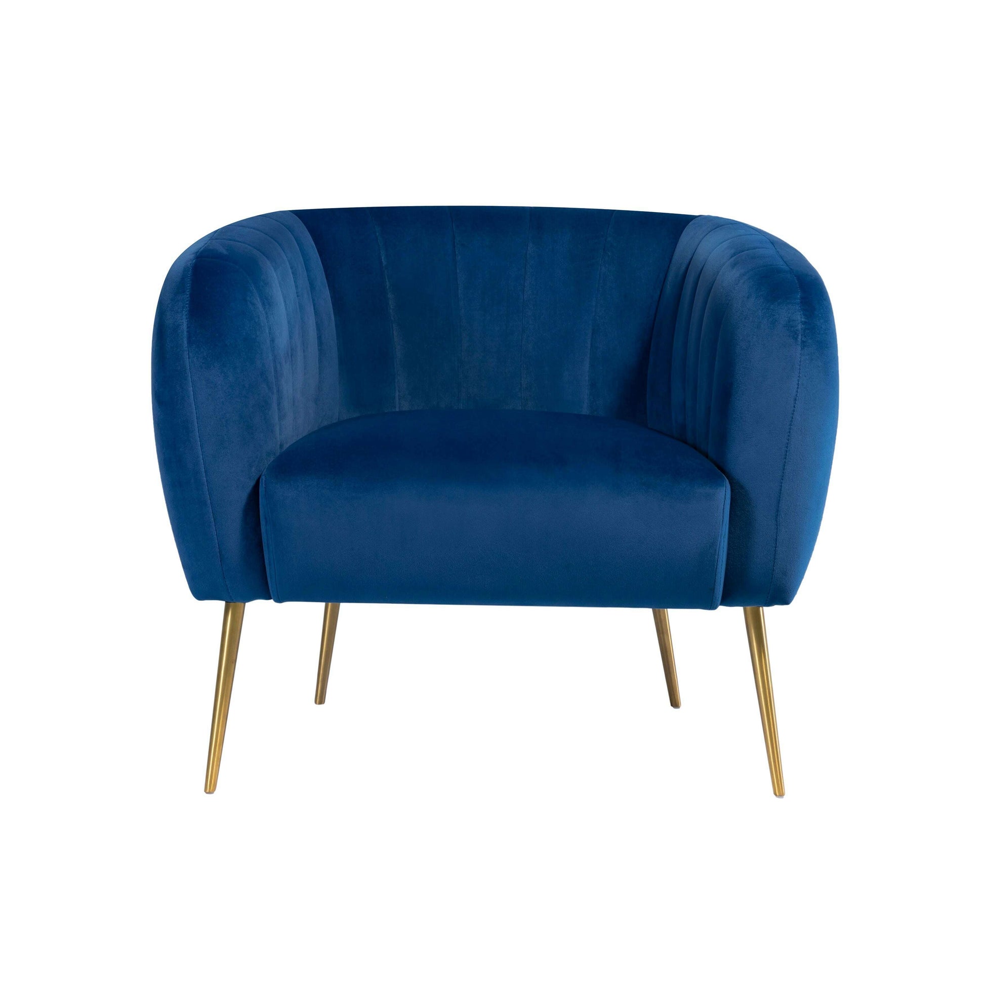 Luxury Velvet Accent Chair with Gold Legs blue