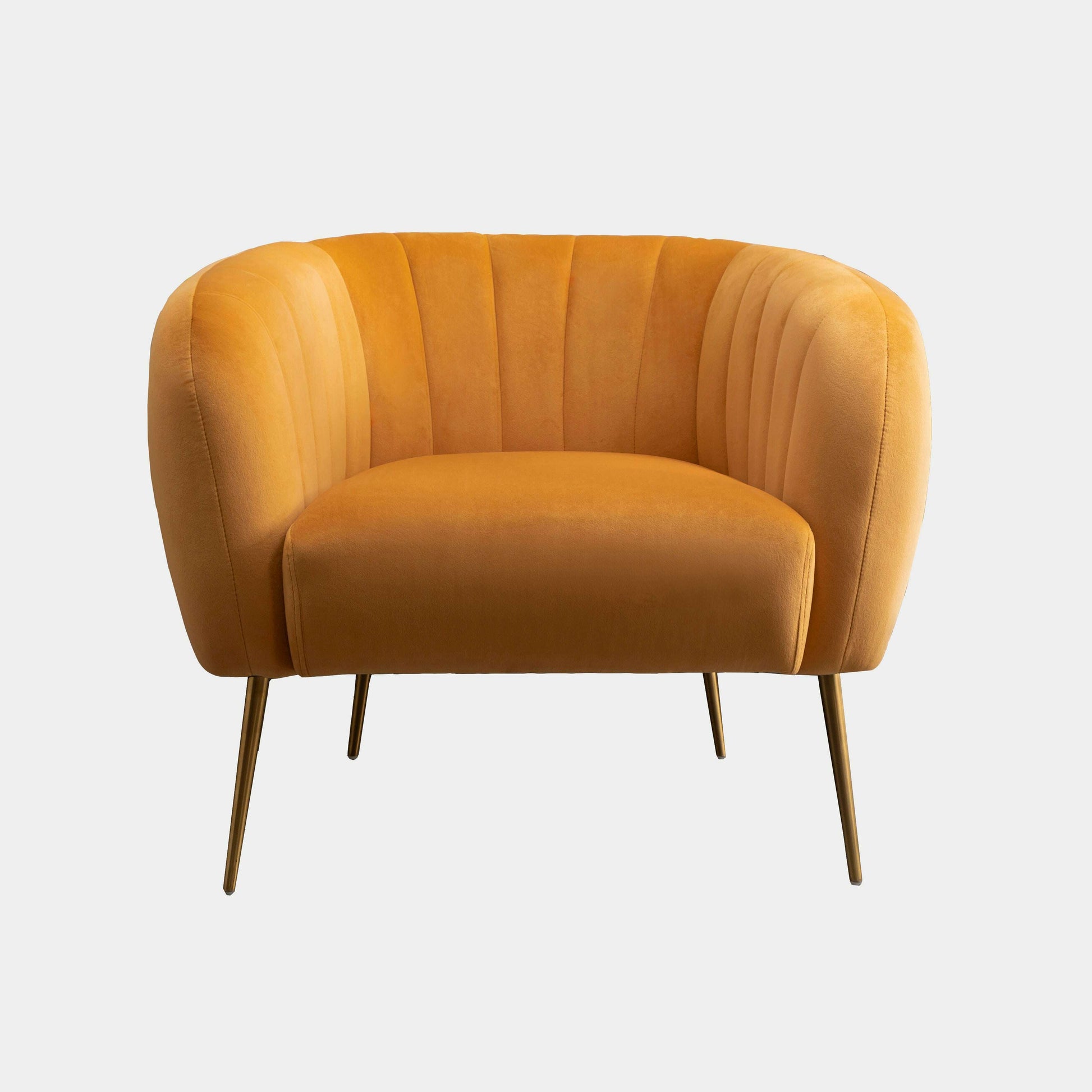 Luxury Velvet Accent Chair with Gold Legs yellow