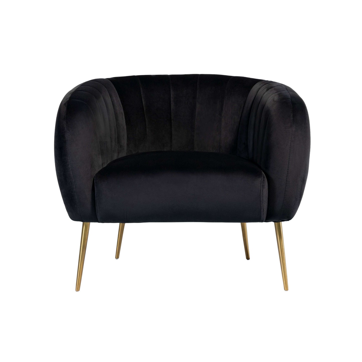 Luxury Velvet Accent Chair with Gold Legs black