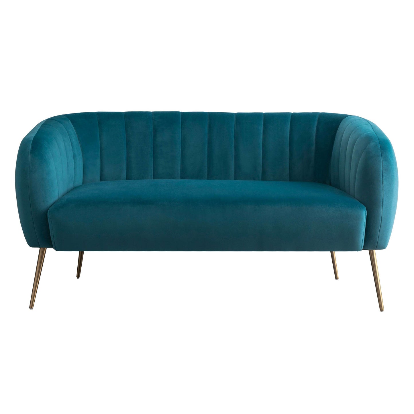 Luxury Velvet Love Seat with Gold Legs teal