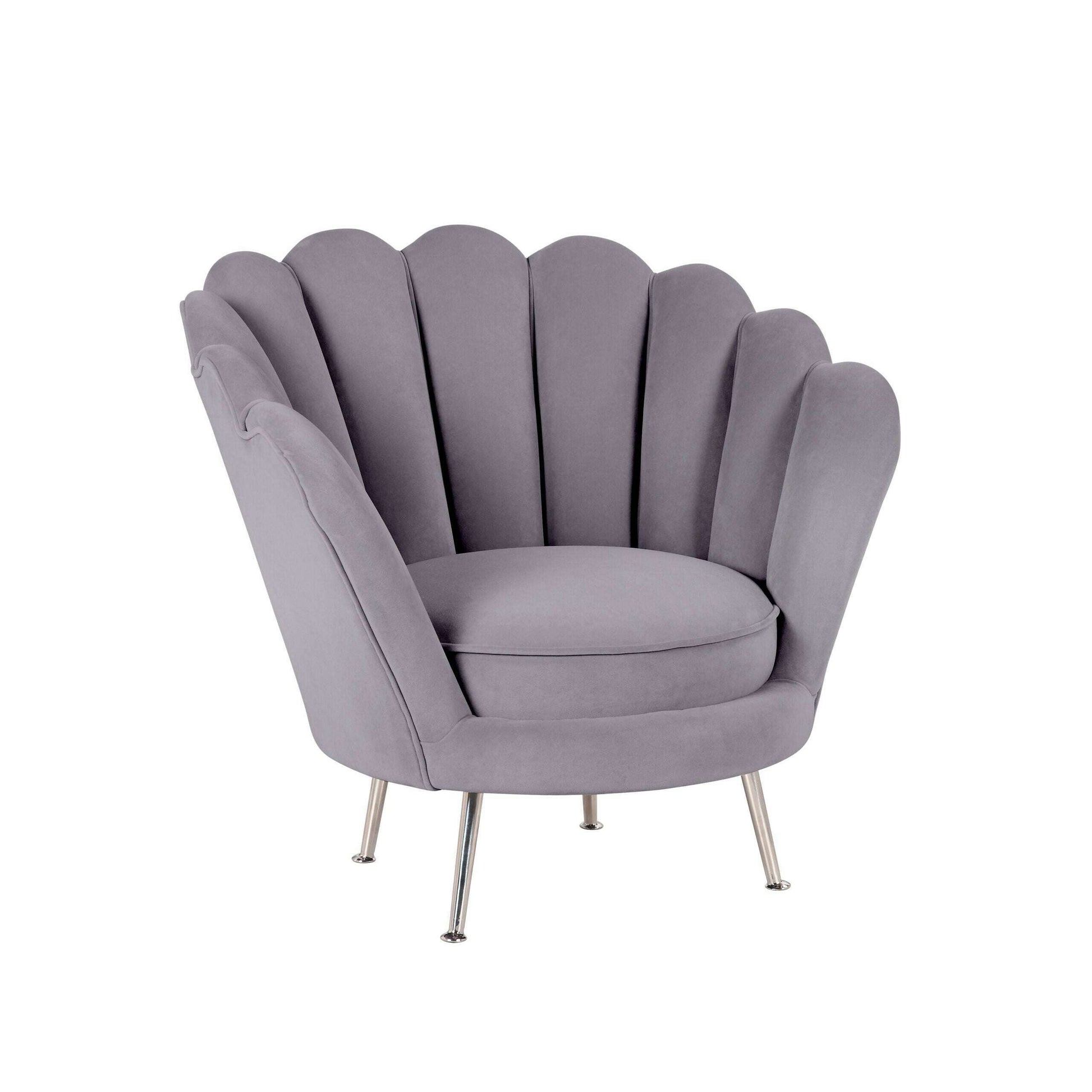 Luxury Velvet Oyster Chair grey