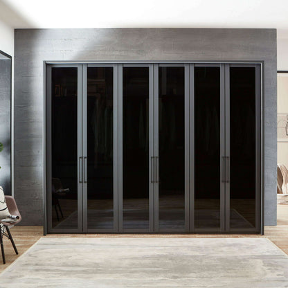 Mayfair VIP Graphite 4-8 Door Hinged Wardrobe Framed/LED Lights - Height 240 cm