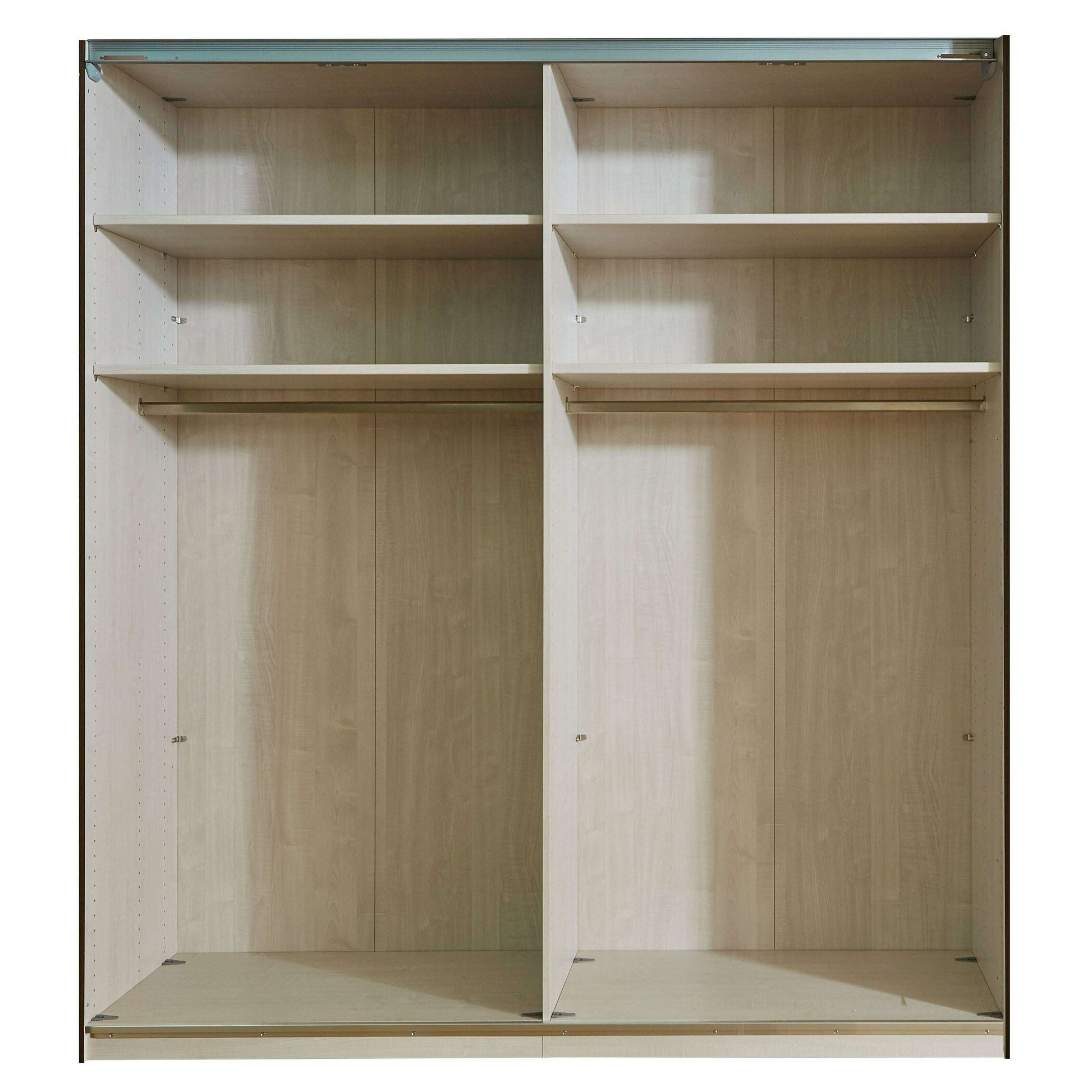 Miami 2 Door Coloured Glass 4 Panel Sliding Wardrobe - Height 217 cm treeline