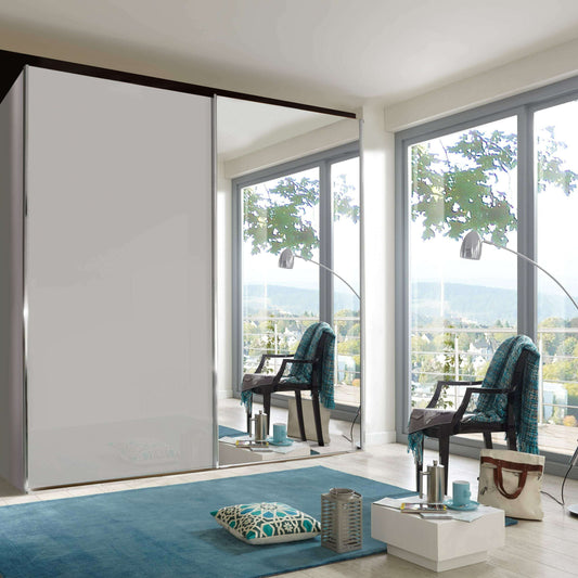 Miami 2 Door Mirrored Sliding Wardrobe - Height 236 cm