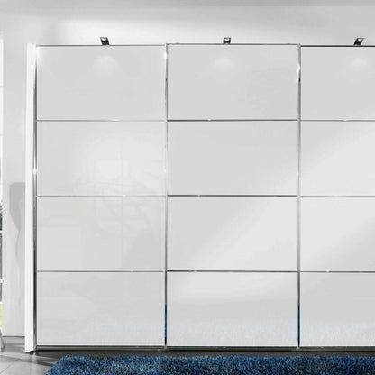 Miami 3 Door Coloured Glass 4 Panel Sliding Wardrobe - Height 217 cm