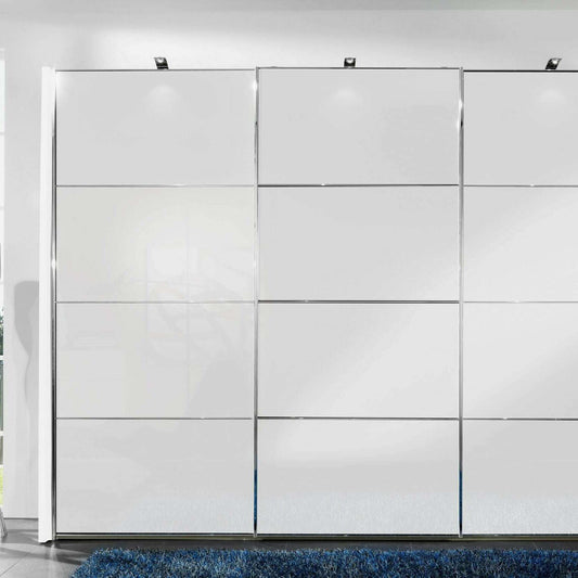 Miami 3 Door Coloured Glass 4 Panel Sliding Wardrobe - Height 217 cm