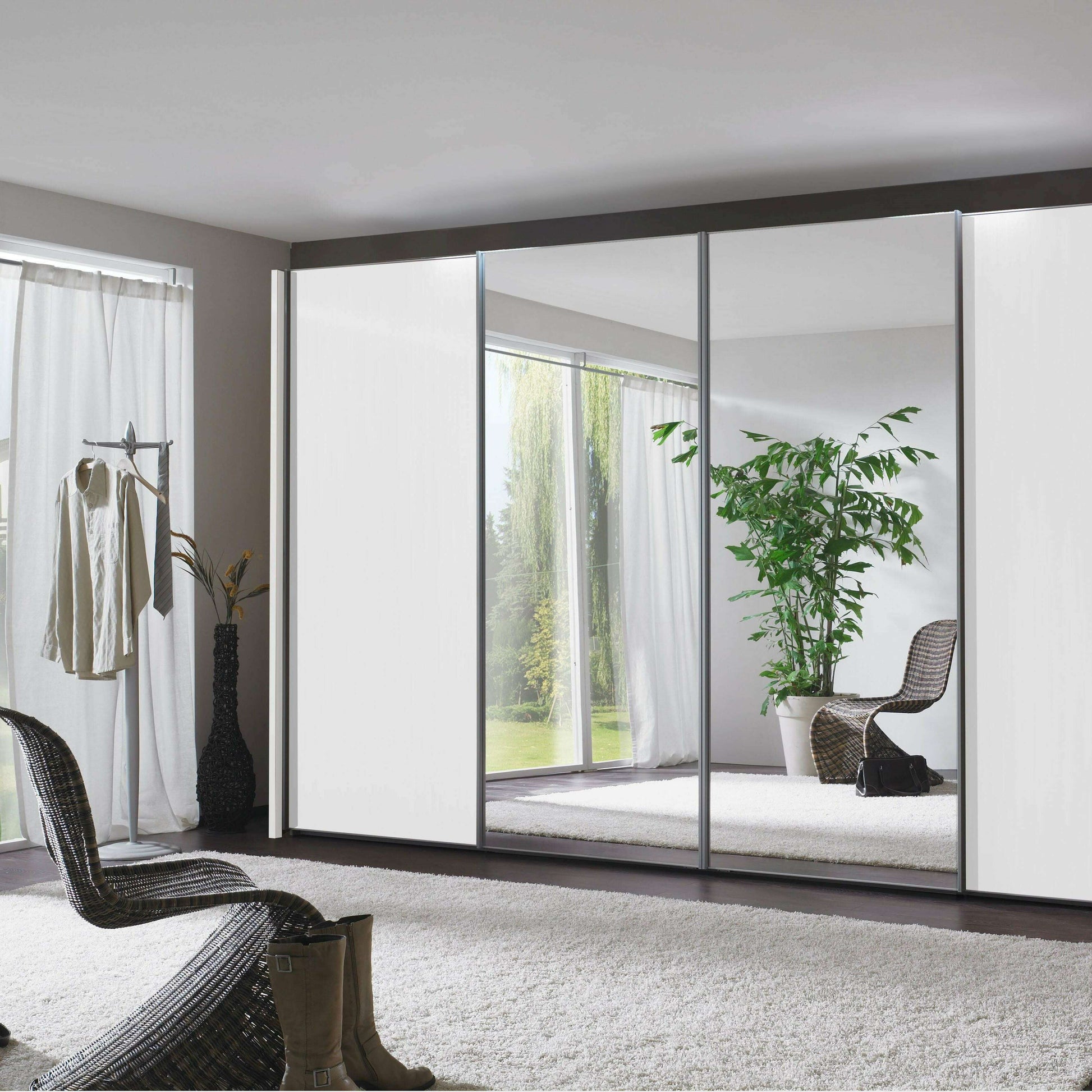 Miami 4 Door Mirrored Sliding Wardrobe - Height 217 cm & 236 cm