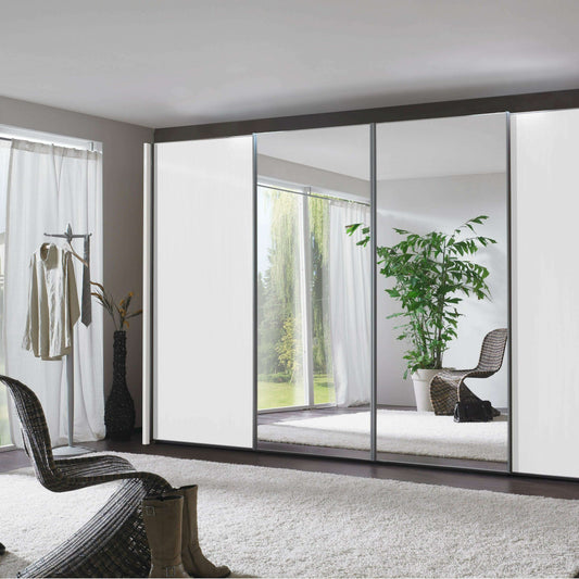 Miami 4 Door Mirrored Sliding Wardrobe - Height 217 cm & 236 cm