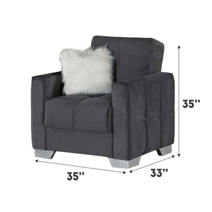 Modern Plush Velvet 1 Seater Chaise Chair dimensions