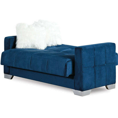 Modern Plush Velvet 2 & 3 Seater Chaise Sofa Bed 2 blue chaise mode