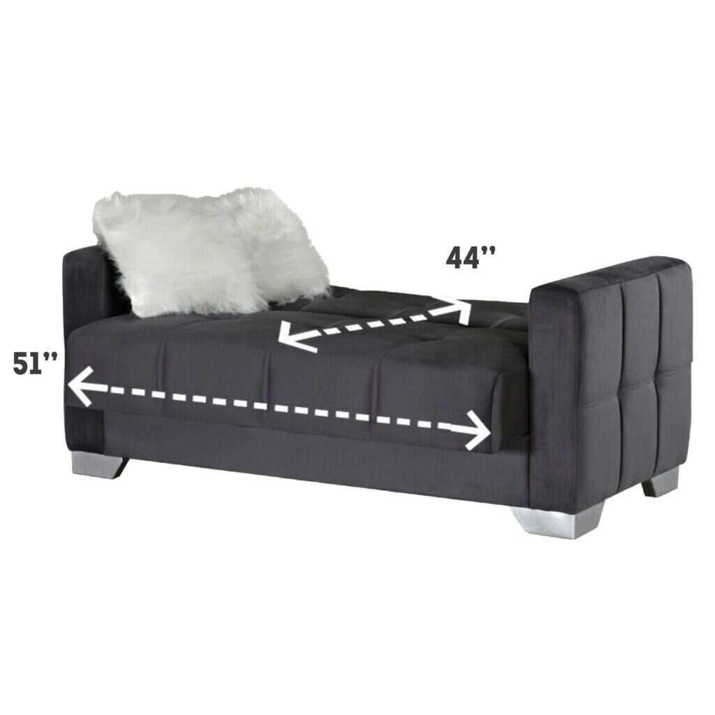 Modern Plush Velvet 2 & 3 Seater Chaise Sofa Bed grey dimensions