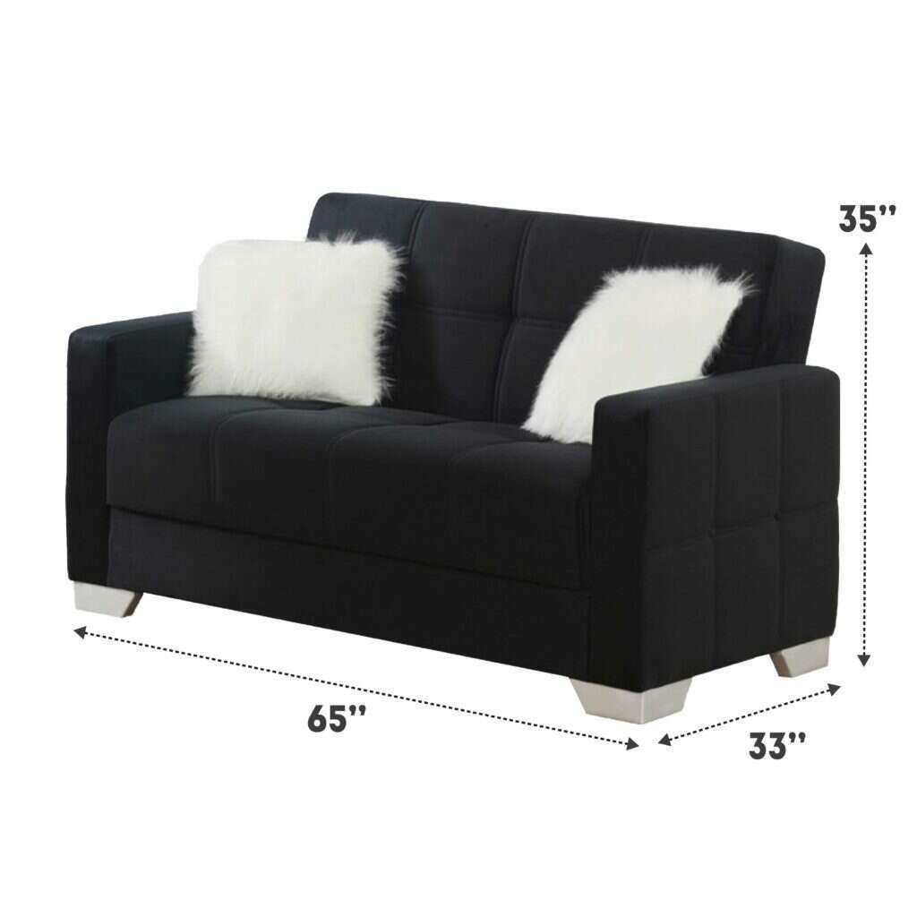 Modern Plush Velvet 2 & 3 Seater Chaise Sofa Bed 2 black dimensions