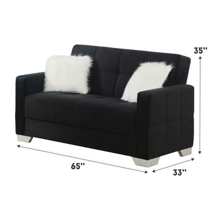 Modern Plush Velvet 2 & 3 Seater Chaise Sofa Bed 2 black dimensions