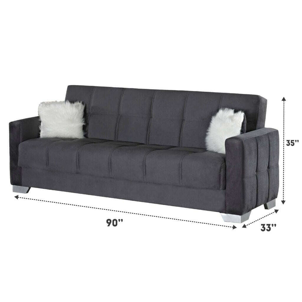 Modern Plush Velvet 2 & 3 Seater Chaise Sofa Bed 3 grey dimensions