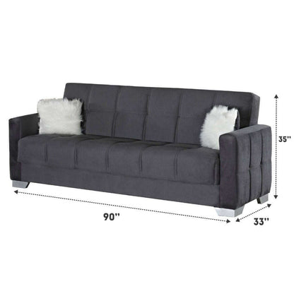 Modern Plush Velvet 2 & 3 Seater Chaise Sofa Bed 3 grey dimensions