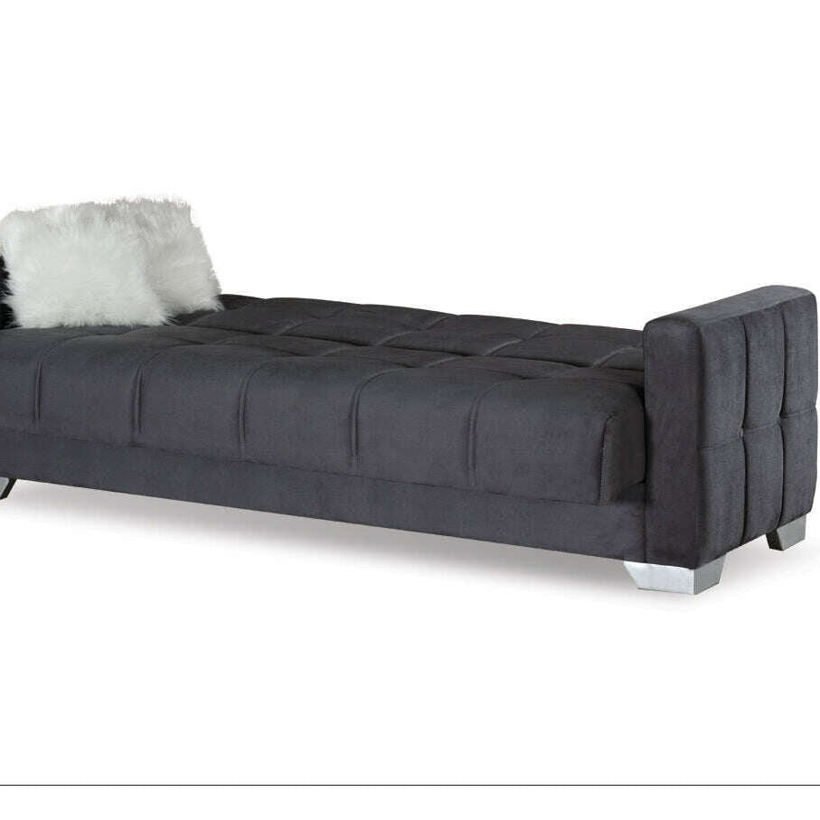 Modern Plush Velvet 2 & 3 Seater Chaise Sofa Bed 3 grey chaise mode