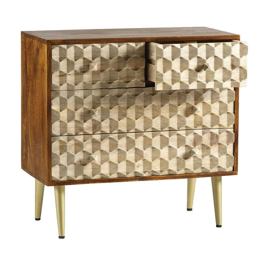 Modern Retro Solid Wood 4 Drawer Chest drawers