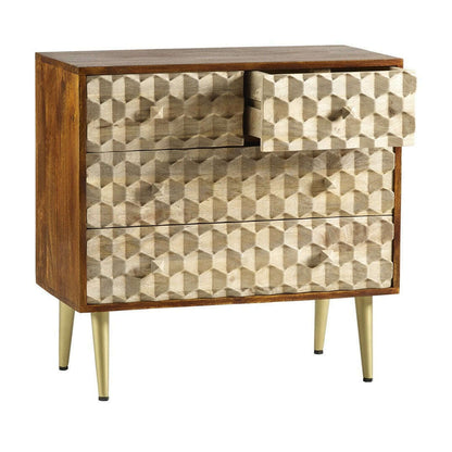 Modern Retro Solid Wood 4 Drawer Chest drawers