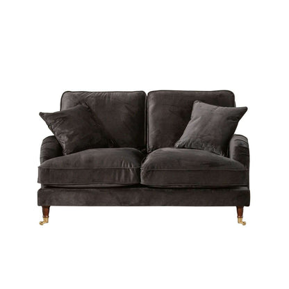 Plush Velvet 2 & 3 Seater Sofa with Gold Rolled Feet 2 black