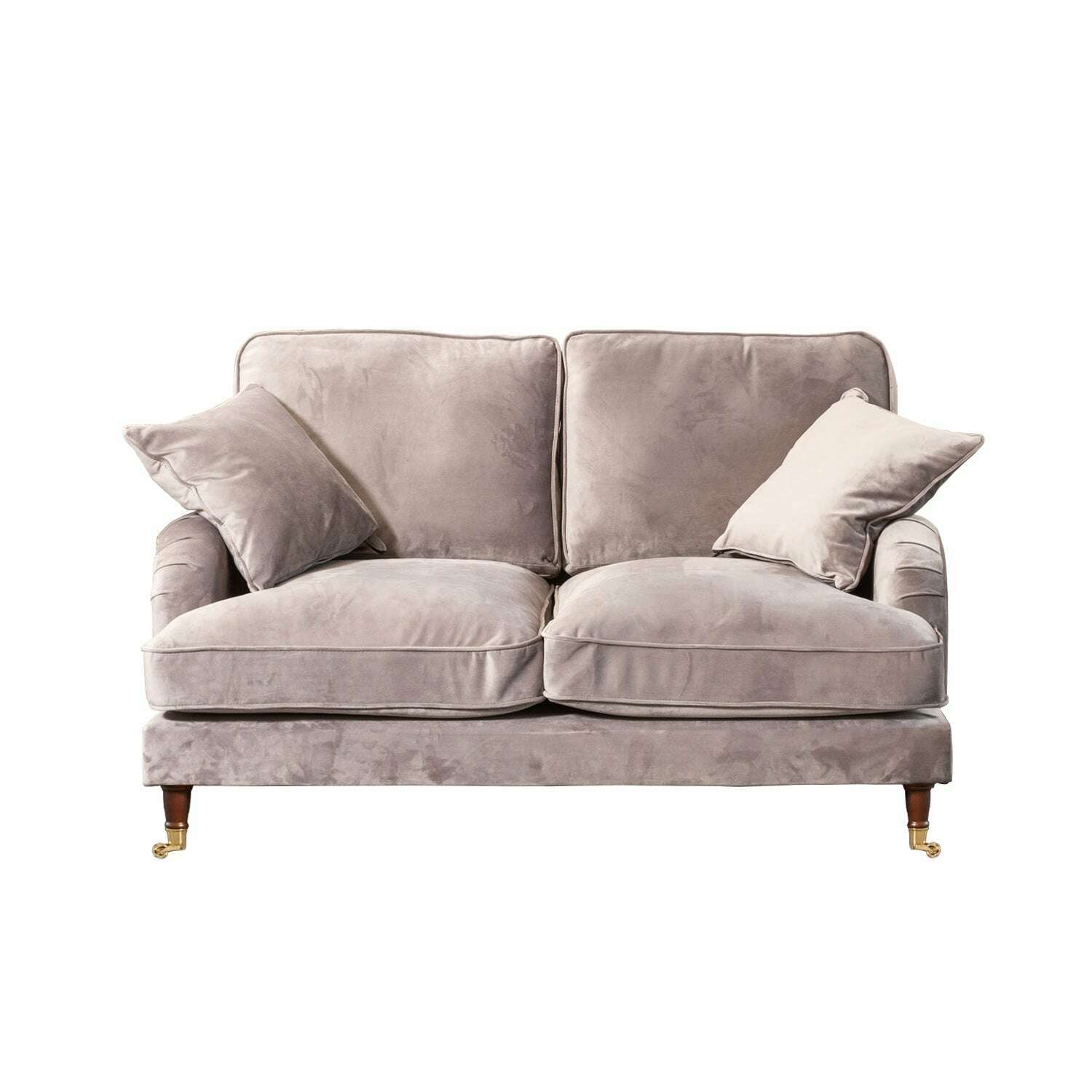 Plush Velvet 2 & 3 Seater Sofa with Gold Rolled Feet 2 grey
