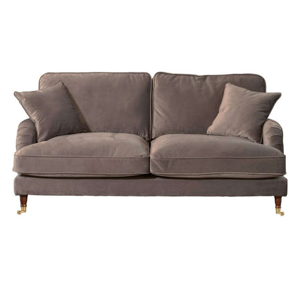 Plush Velvet 2 & 3 Seater Sofa with Gold Rolled Feet 3 dark grey