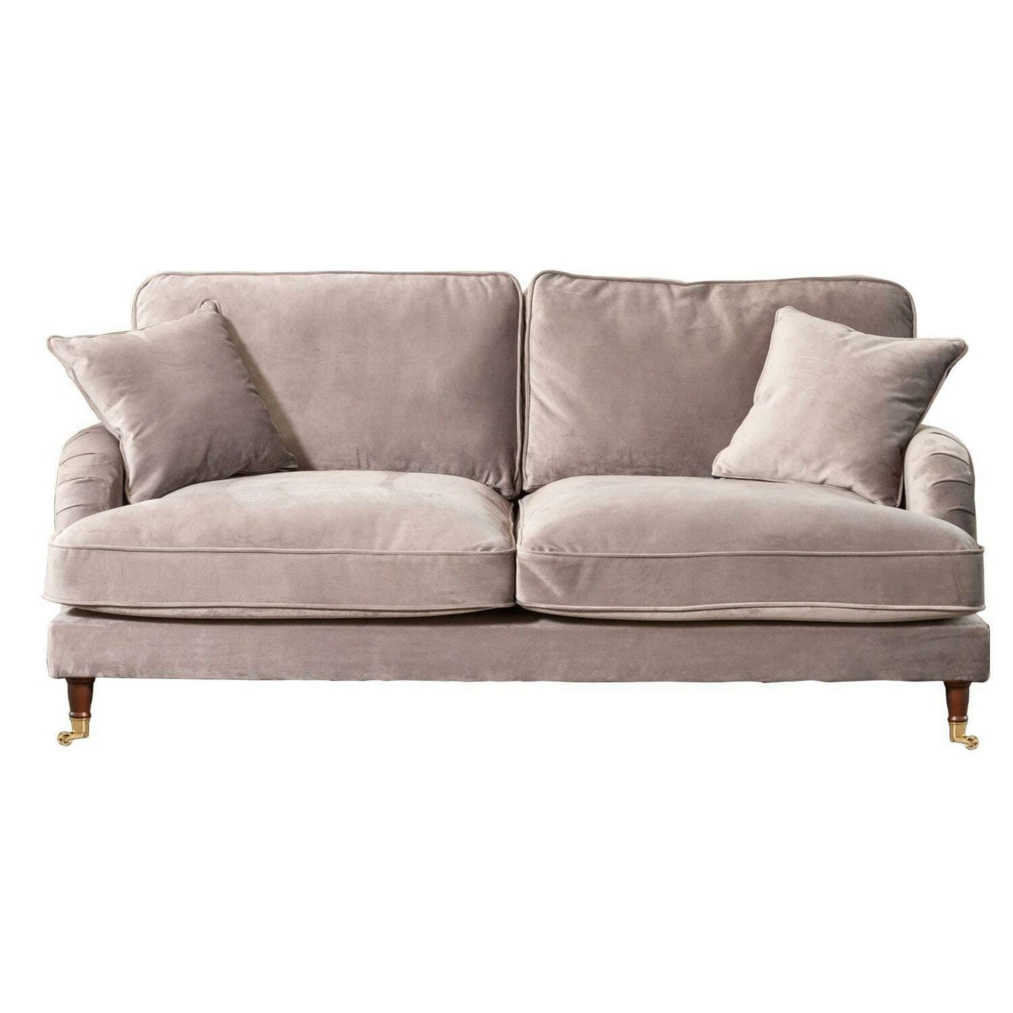 Plush Velvet 2 & 3 Seater Sofa with Gold Rolled Feet 3 med grey