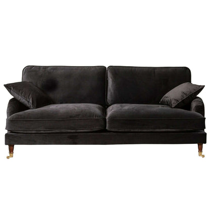 Plush Velvet 2 & 3 Seater Sofa with Gold Rolled Feet 4 black
