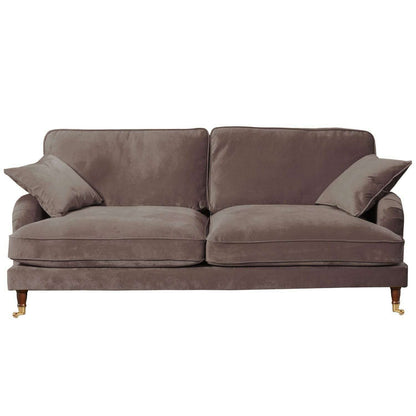 Plush Velvet 2 & 3 Seater Sofa with Gold Rolled Feet  4 dark grey