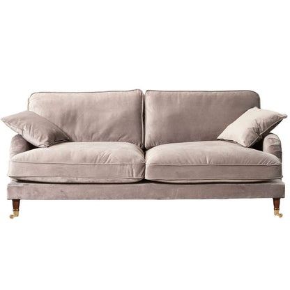 Plush Velvet 2 & 3 Seater Sofa with Gold Rolled Feet 4 med grey