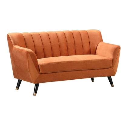 Plush Velvet 2 Seater Sofa orange