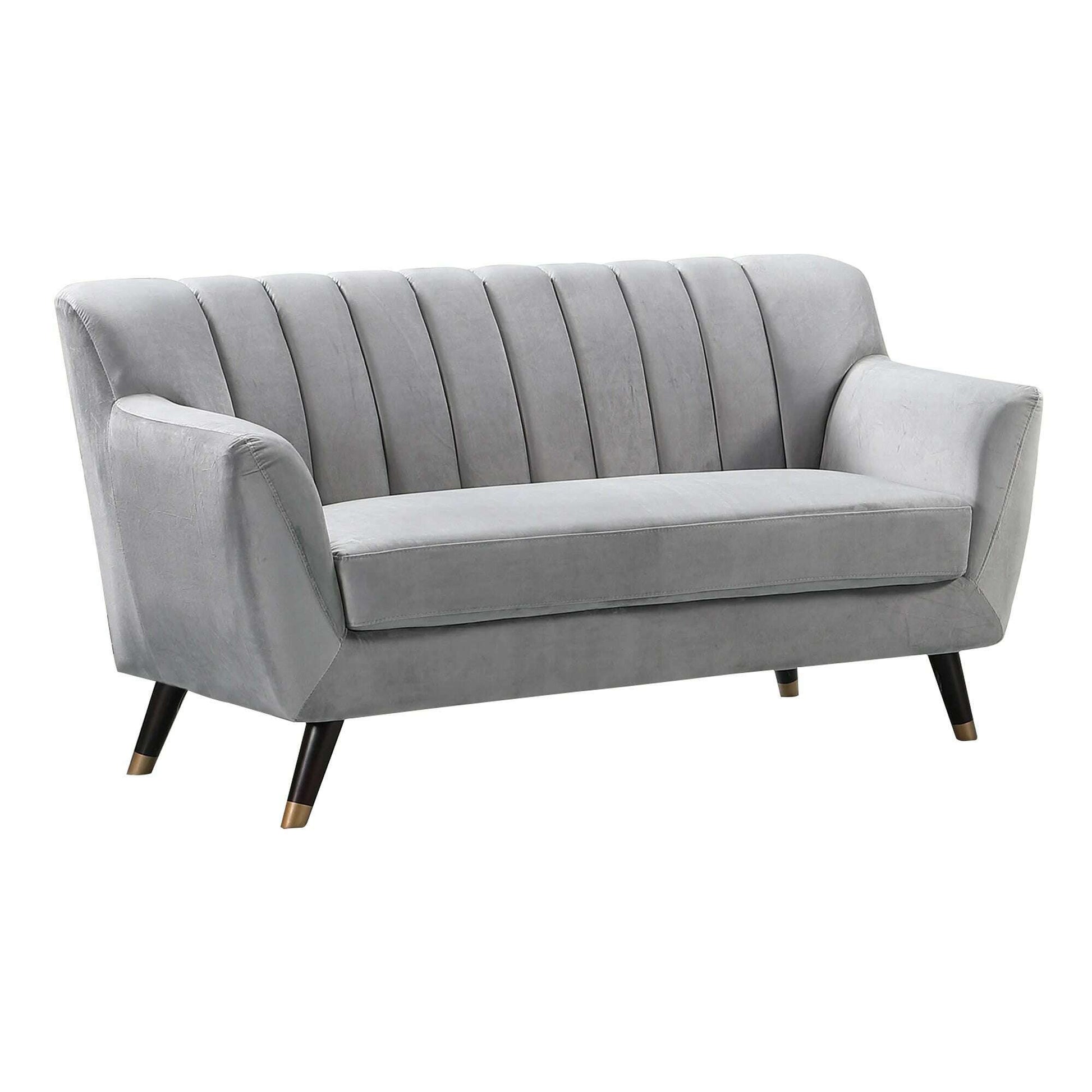 Plush Velvet 2 Seater Sofa grey